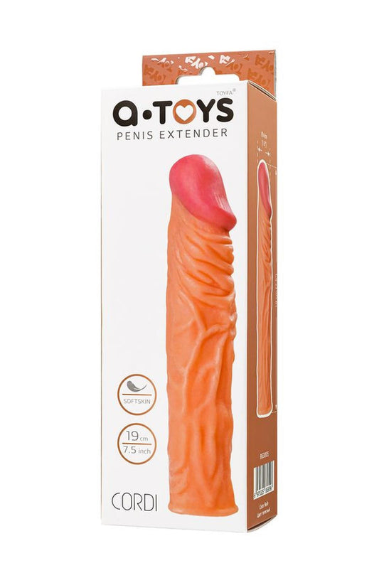 1-Przedłużka na penisa Softskin cielista A Toys 19 cm-1