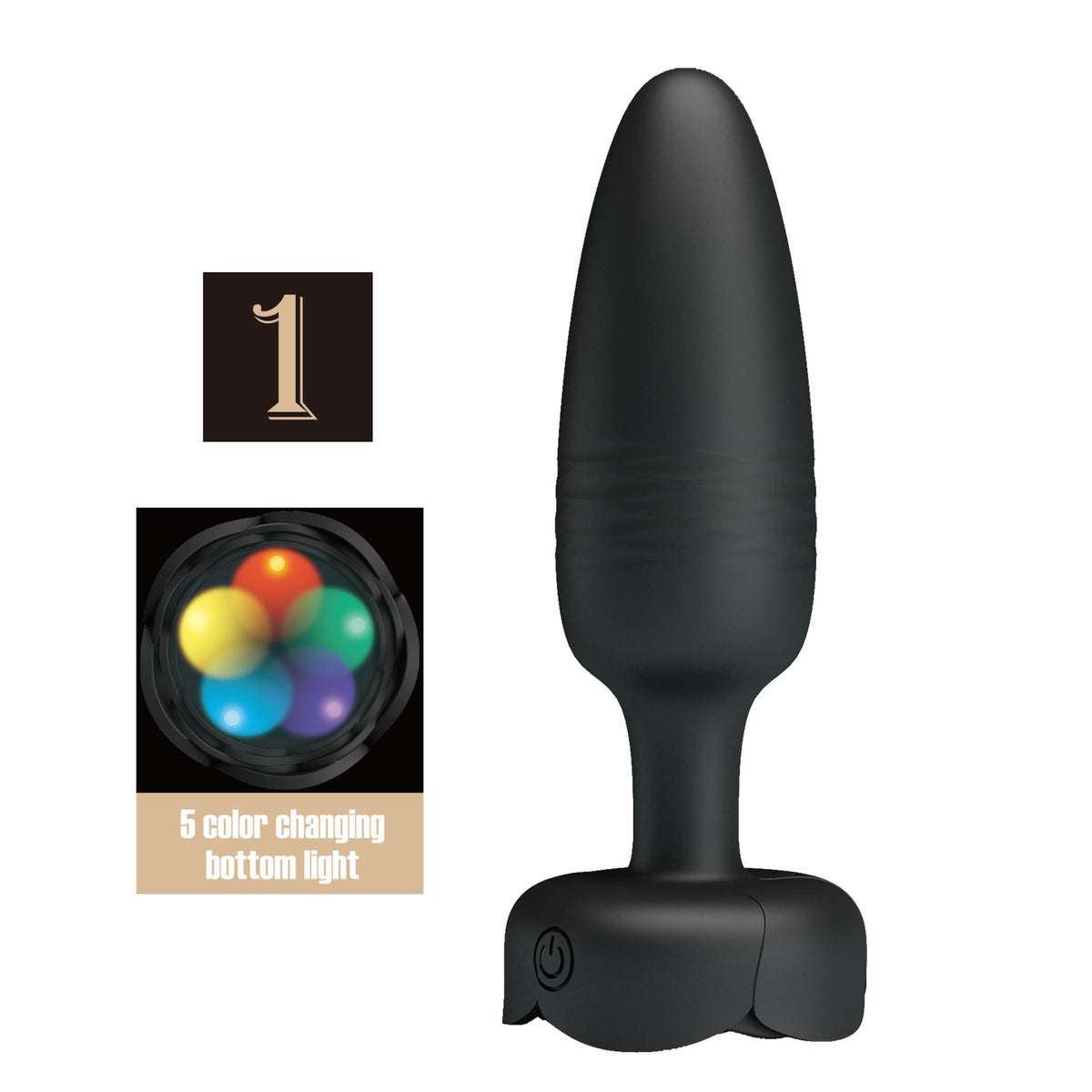3-Korek analny wibrujący LED Pretty Love Tarion silikonowy 10 trybów-3