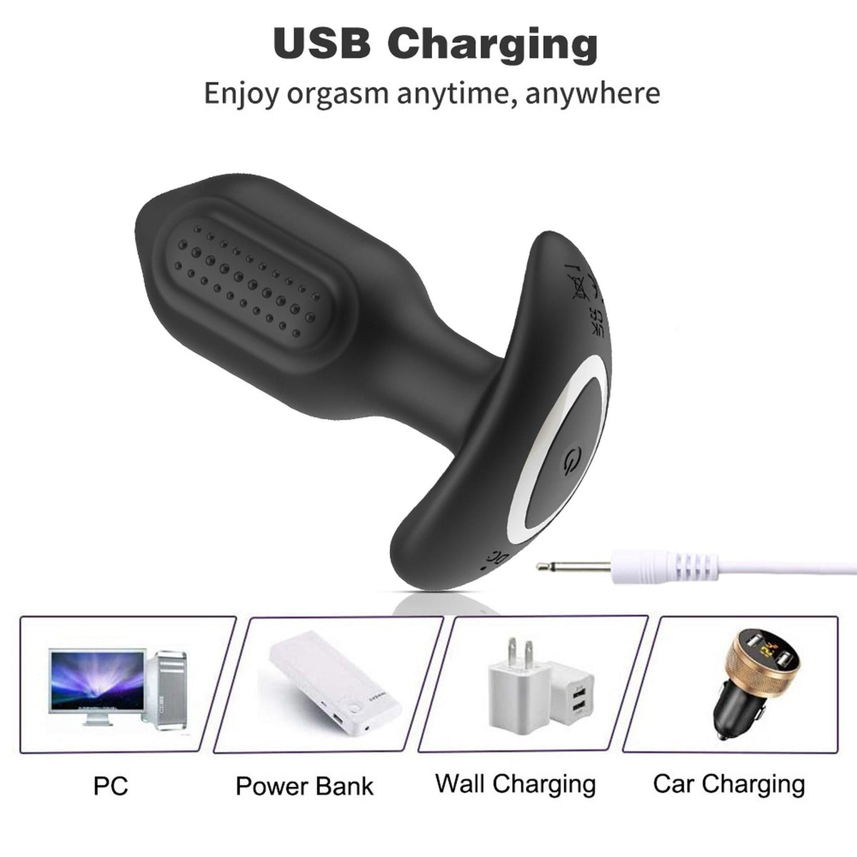 4-Wibrujący korek analny Bliss APP silikonowy USB-4