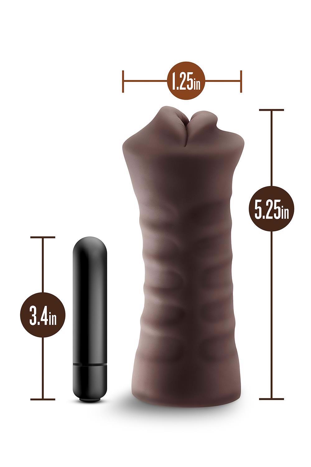 4-Masturbator wibrujący Krystal Blush brązowy-4