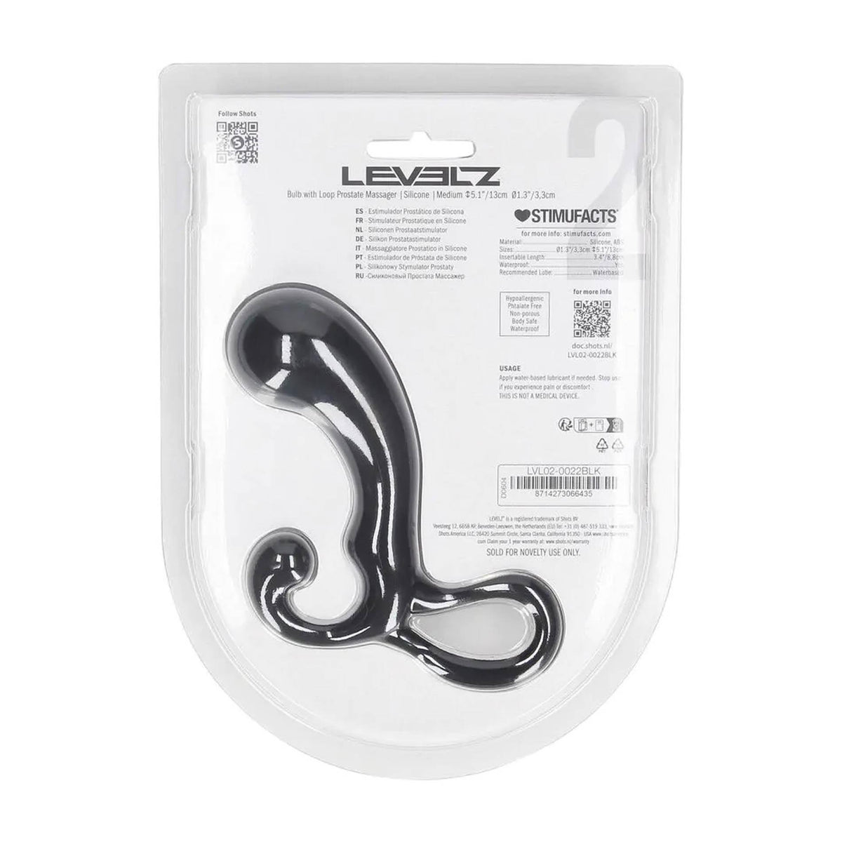 6-Masażer prostaty silikonowy Levelz M czarny 13 cm-6