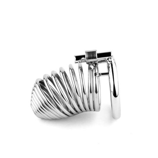 1-Stalowa spiralna klatka na penisa B Series HeavyFun 7,7 cm-1