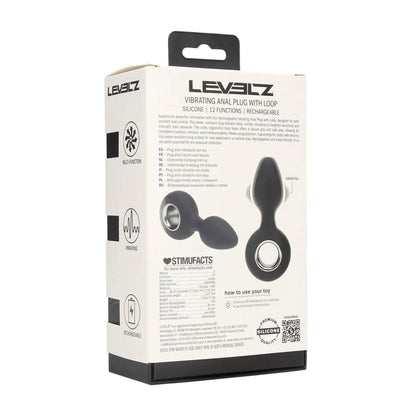 3-Vibrating Silicone Anal Plug with Loop - Black-3