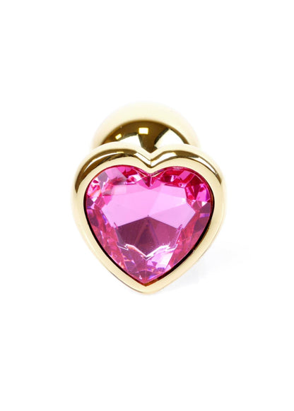 4-Stalowy korek analny Gold Heart MyLove Toys różowy 7 cm-4