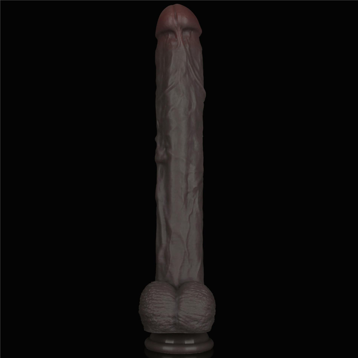 5-14.5'' Dual Layered Bendable Silicone Cock XXL(Black)-5