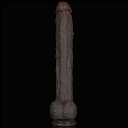 5-14.5'' Dual Layered Bendable Silicone Cock XXL(Black)-5