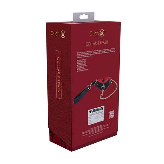 2-Milan Collection - Collar with Leash - Black/Red-2