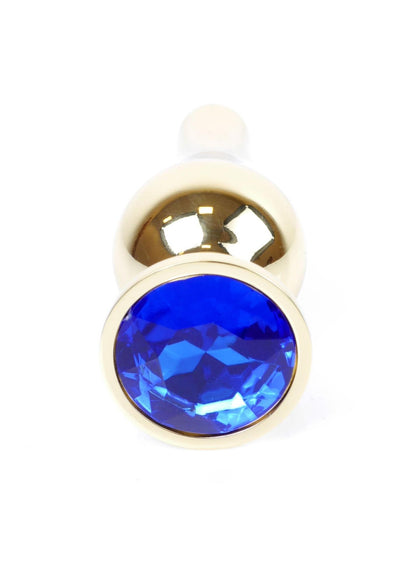 2-Korek analny stalowy MyLove Toys z diamentem ciemnieniebieski 9,5 cm-2