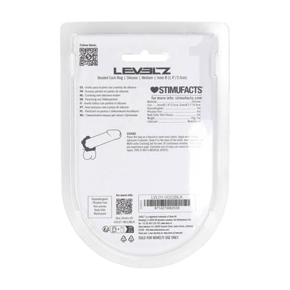 1-Pierścień erekcyjny silikonowy koralikowy Levelz czarny M 3,5cm-1