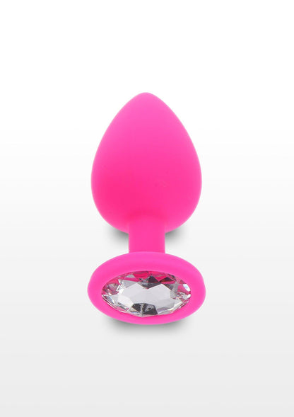 5-Korek analny z kryształkiem Diamond Booty Jewel różowy 9 cm-5