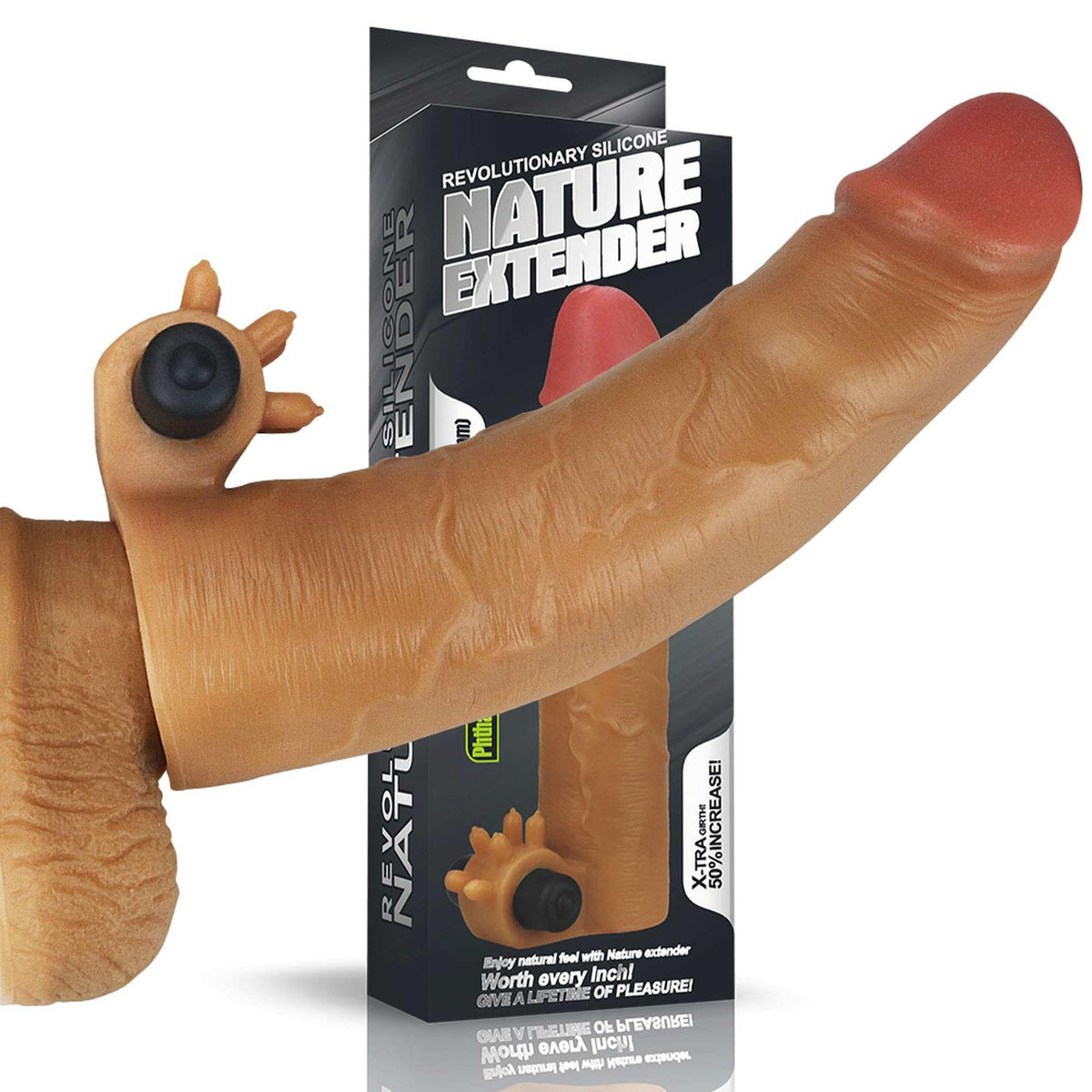 4-Przedłużka silikonowa wibrująca Lovetoy dodająca 5 cm-4