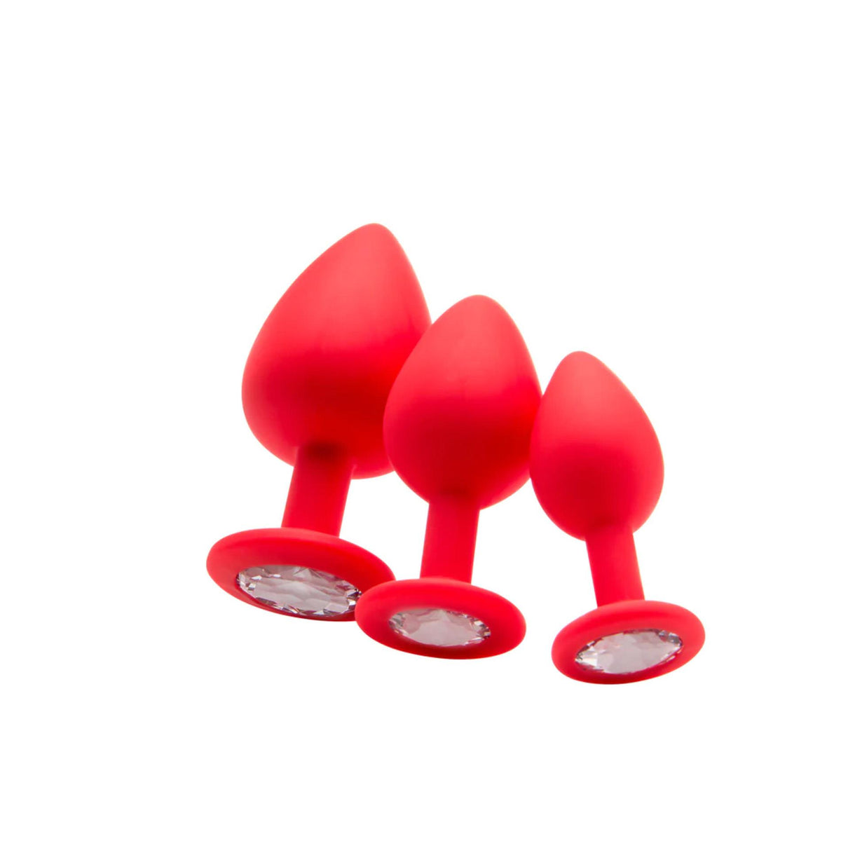 3-Korek analny diamentowy silikonowy Ouch czerwony 7,3 cm-3