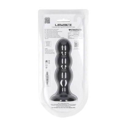2-Korek analny potrójny z grzechotką Levelz silikonowy L czarny 13,5cm-2