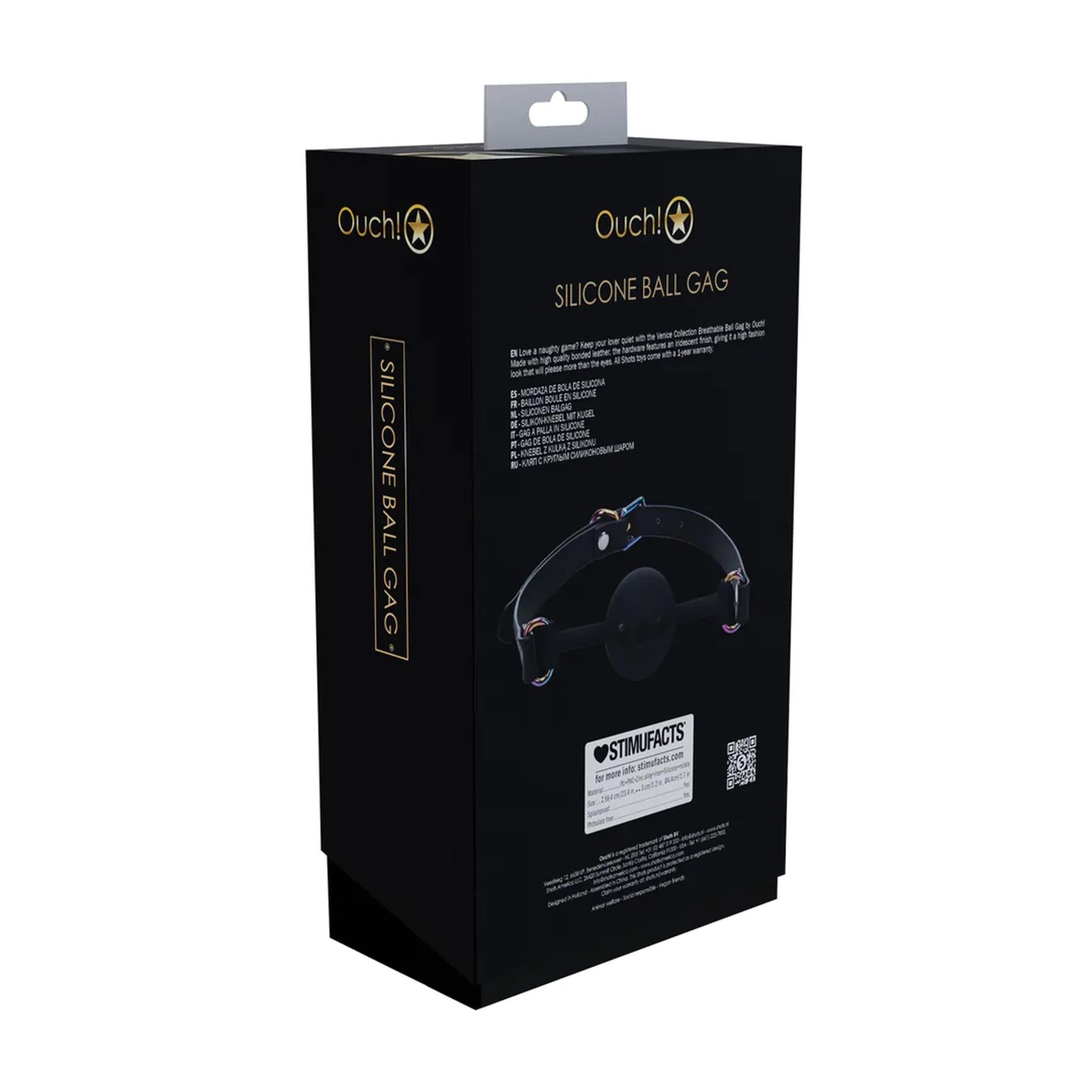 2-Venice Collection - Silicone Ball Gag - Black-2