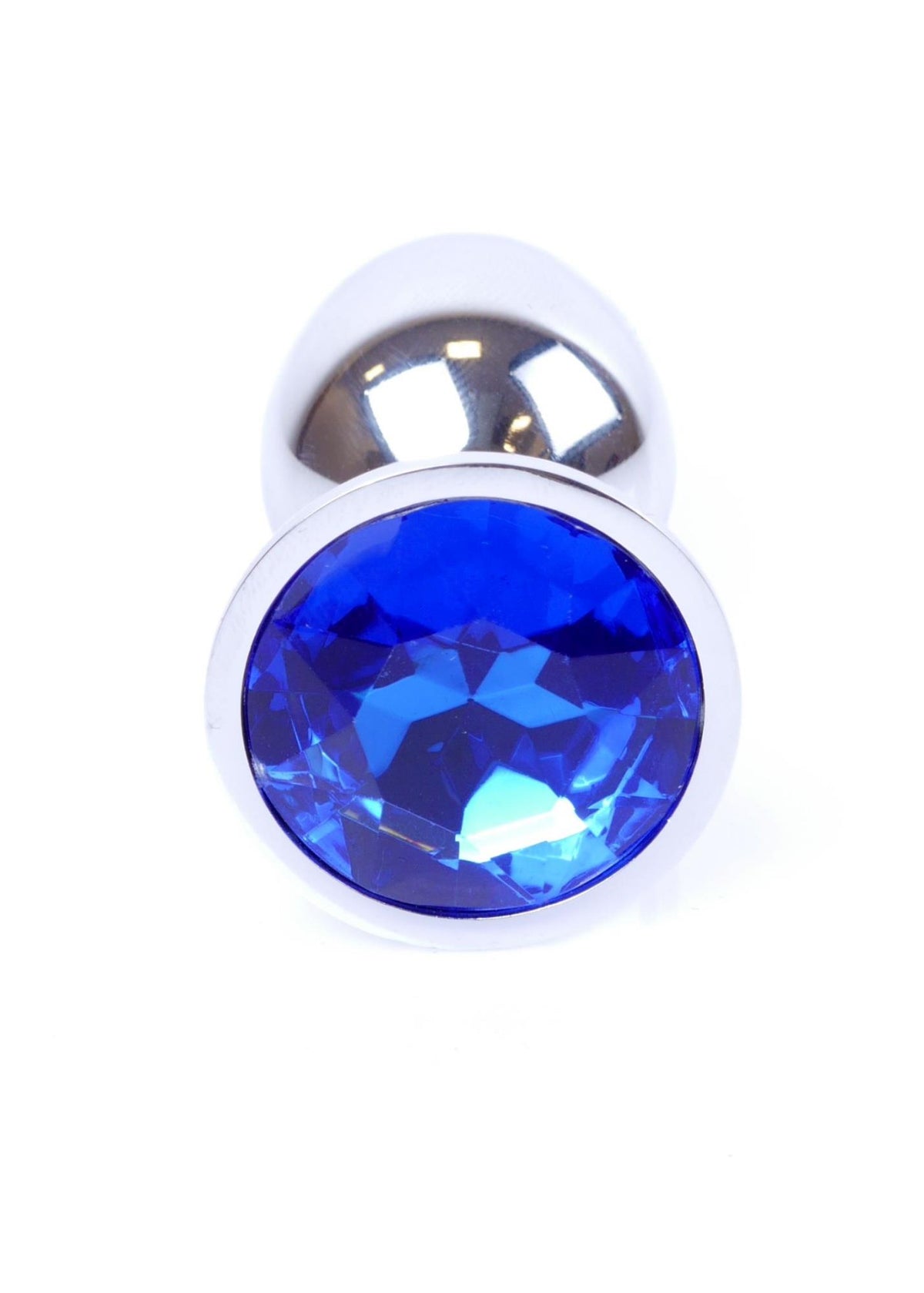 1-Biżuteria analna stalowa MyLove Toys ciemnieniebieska z diamentem 7 cm-1