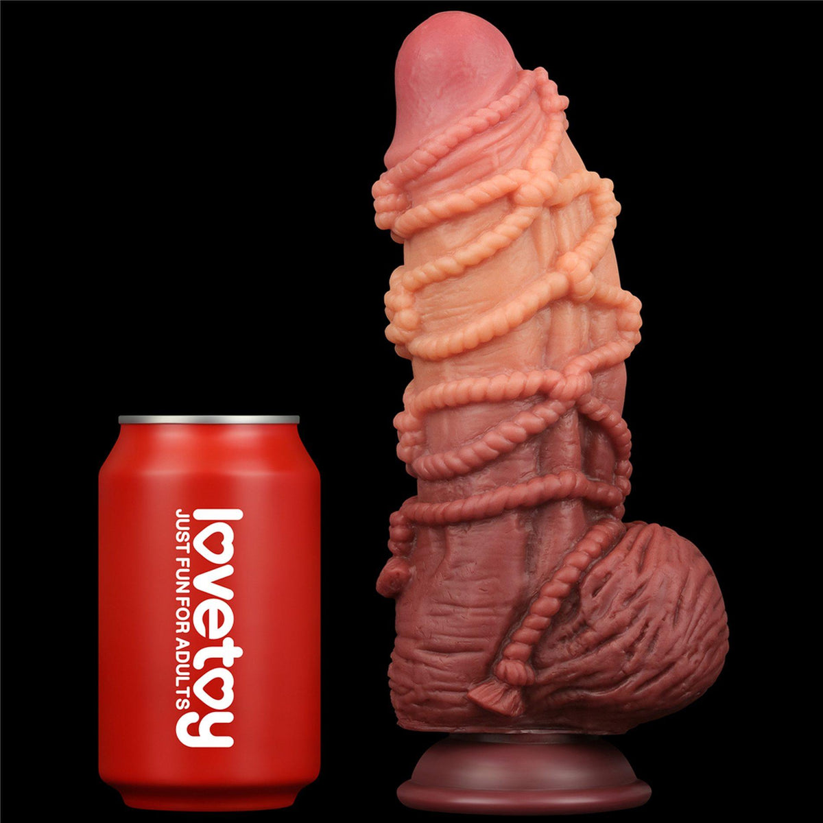 4-9.5'' Dual layered Platinum Silicone Cock with Rope-4