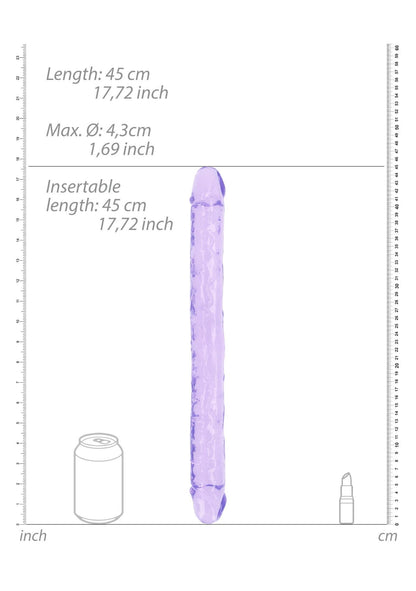 1-Podwójne dildo realistyczne RealRock przezroczyste 45 cm-1