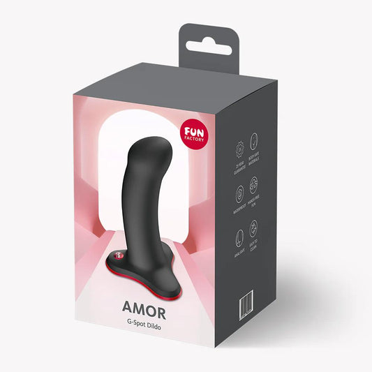 2-Dildo silikonowe Fun Factory Amor czarny z przyssawką 13 5 cm-2