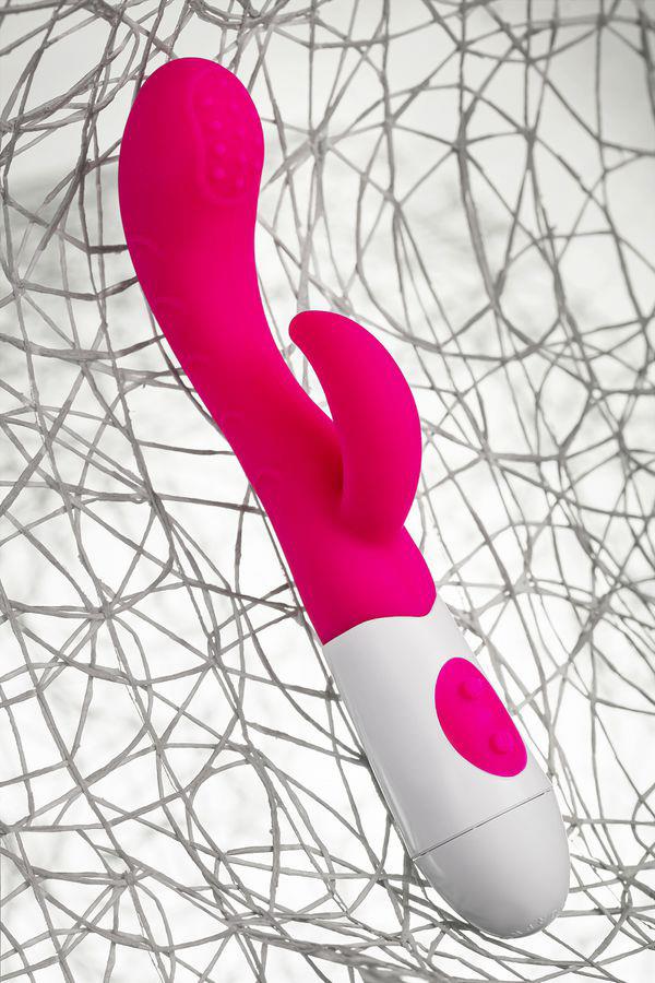 2-Wibrator króliczek Nessy A Toys silikonowy różowy 20 cm-2