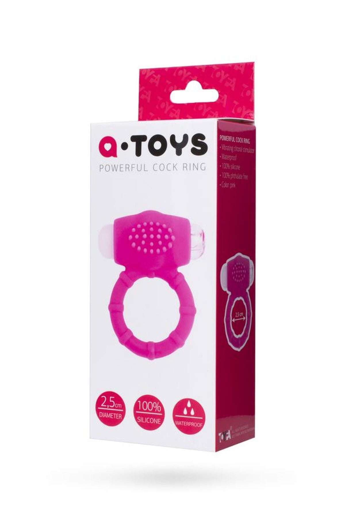 3-Silikonowy pierścień wibrujący AToys Nevy różowy 2.5 cm-3