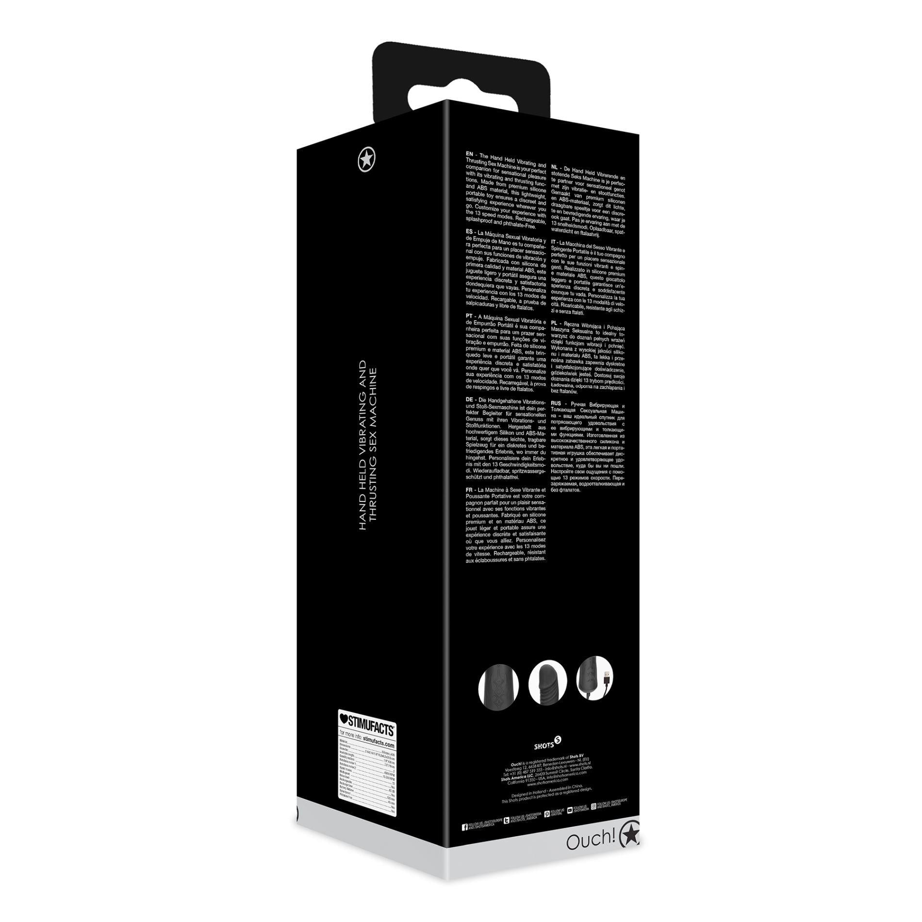 2-Hand Held Vibrating and Thrusting Sex Machine - Black-2