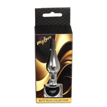 3-Srebrny korek analny z diamentem MyLove Toys 9,5 cm-3