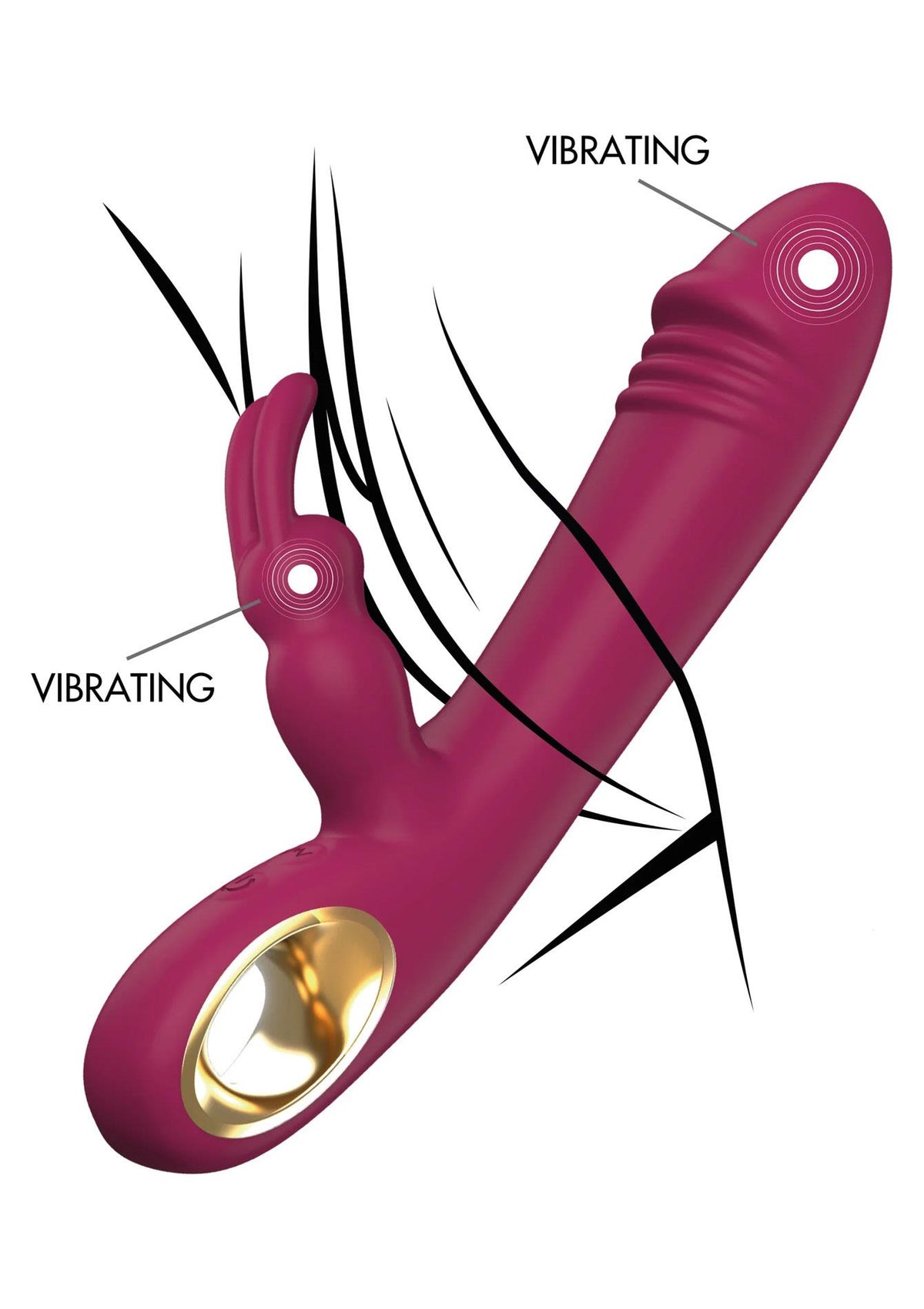 1-Wibrator króliczek Taygeta silikonowy fuksja USB 21 cm-1