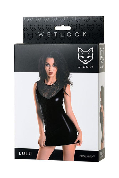 6-Sukienka wetlook Glossy Lulu czarna S-6