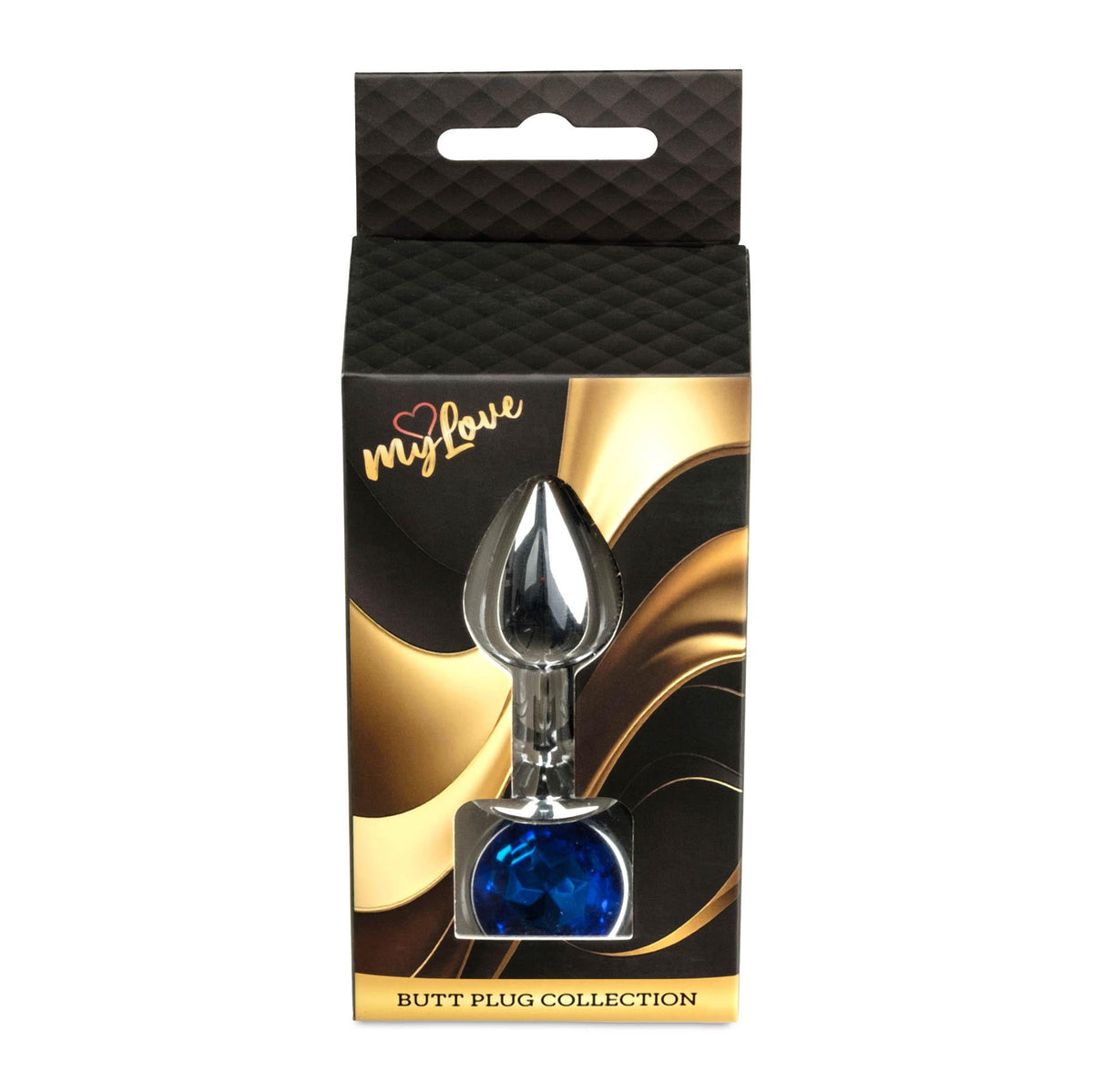 9-Biżuteria analna stalowa MyLove Toys ciemnieniebieska z diamentem 7 cm-9