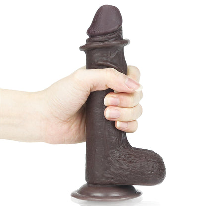 4-7'' Sliding Skin Dual Layer Dong - Black-4