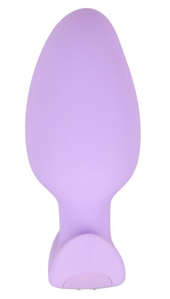 3-Korek analny wibrujący Cuties fioletowy USB 8 cm-3