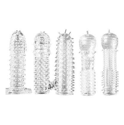 4-Transparentny rękaw na penisa z wypustkami Lovesecret 12,5 cm-4