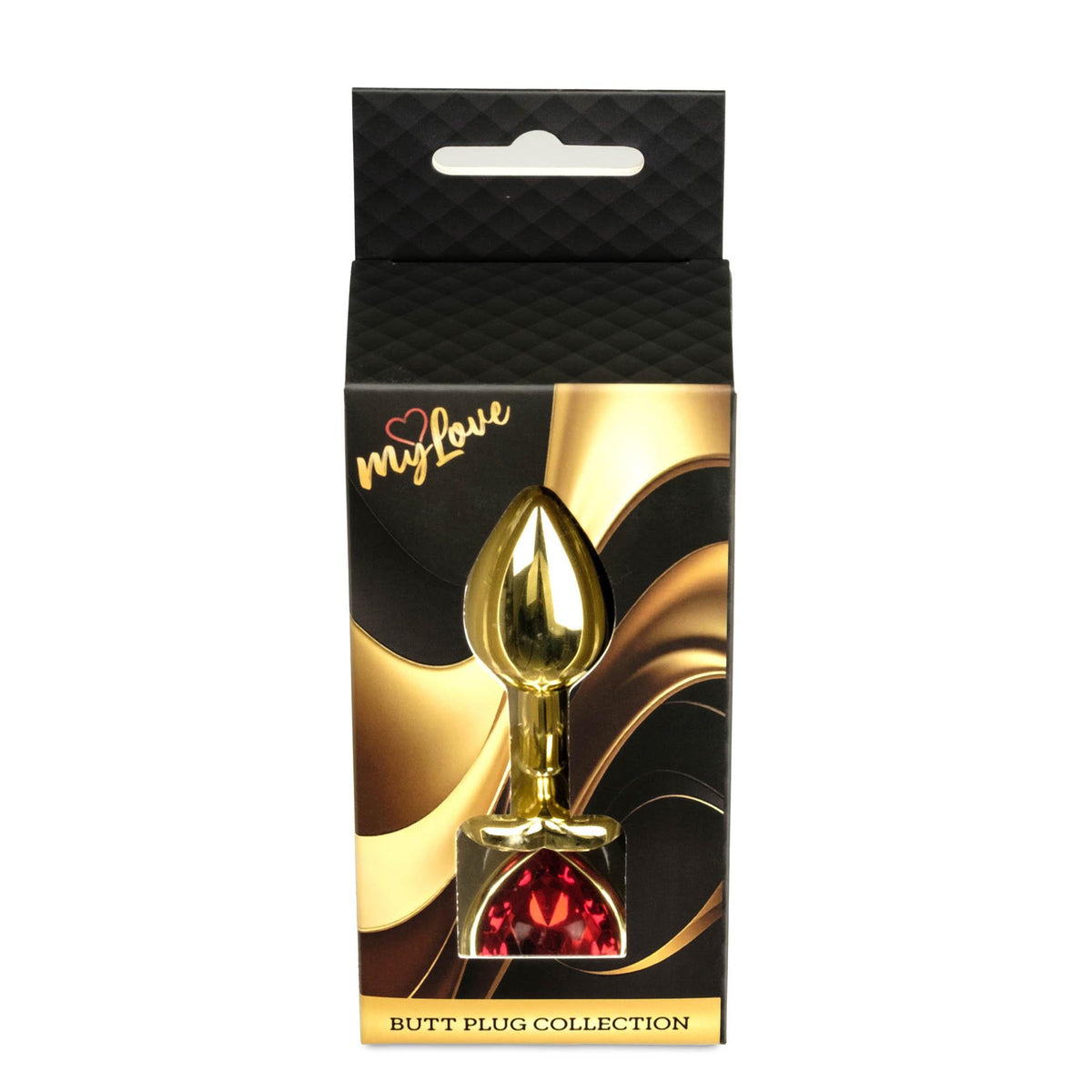 2-Biżuteria analna MyLove Toys Złote Serce Czerwony 7 cm-2