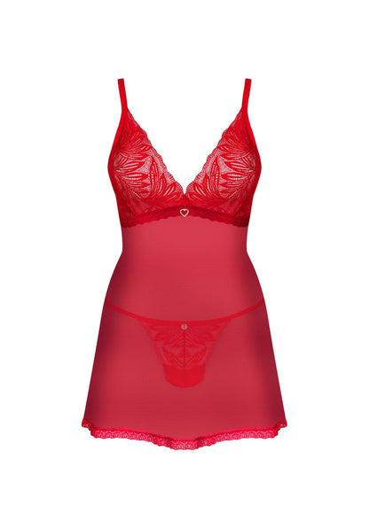 1-Czerwony babydoll z stringami Obsessive Chilisa M/L-1