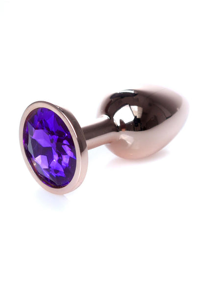 2-Korek analny stalowy z diamentem MyLove Toys fioletowy 7 cm-2