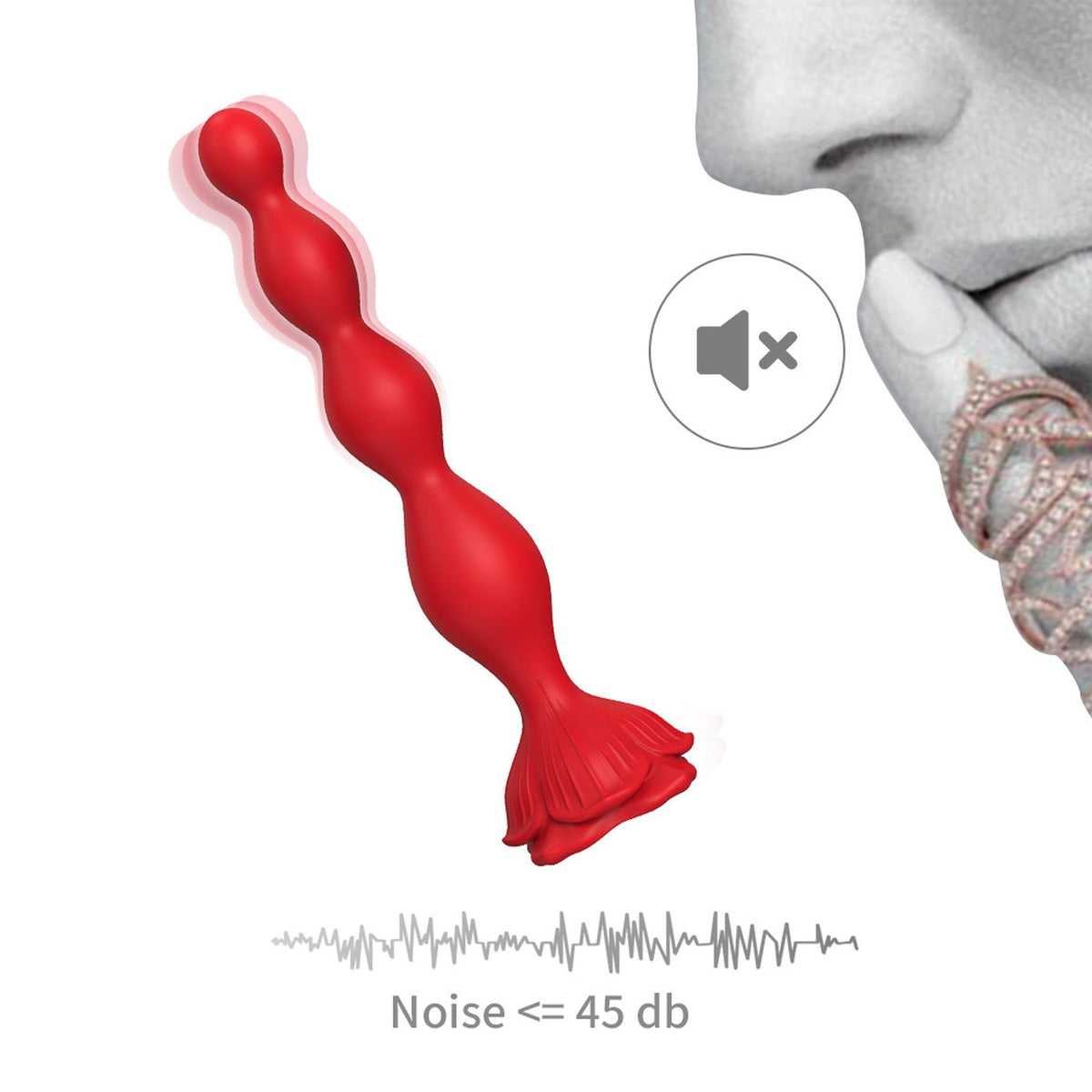 11-Wibrujący korek analny Rosestick czerwony USB 9 funkcji 10 cm-11