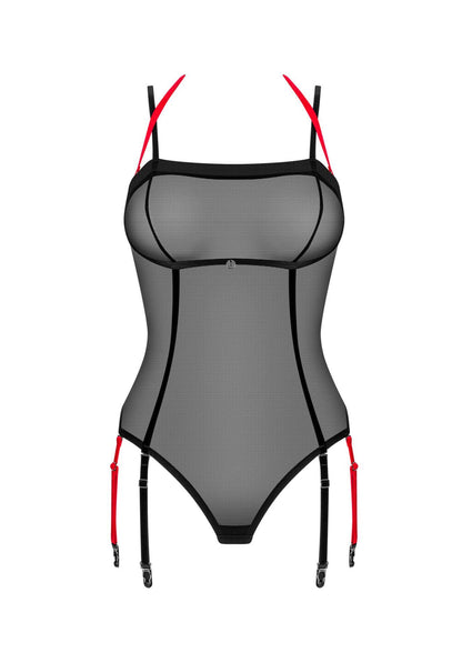 4-Body erotyczne transparentne Obsessive Glandez czarne XS/S-4