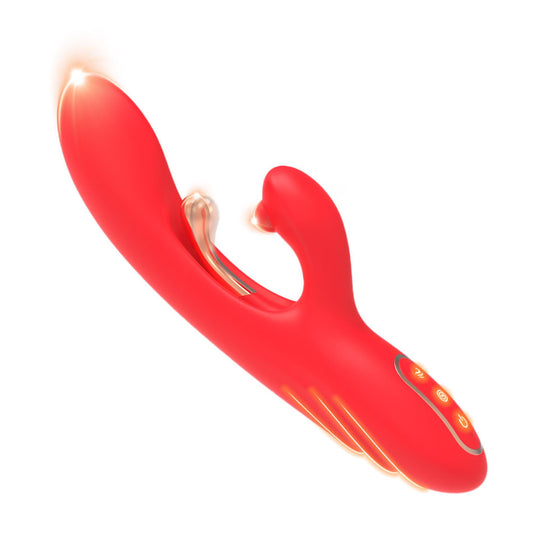 2-Wibrator króliczek Nirvana czerwony trójpunktowy silikonowy USB 22 cm-2