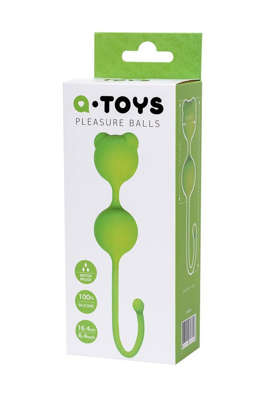 1-Kulki waginalne silikonowe A Toys Meeko zielone 16 cm-1