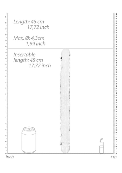 3-Podwójne dildo RealRock realistyczne przezroczyste 45 cm-3