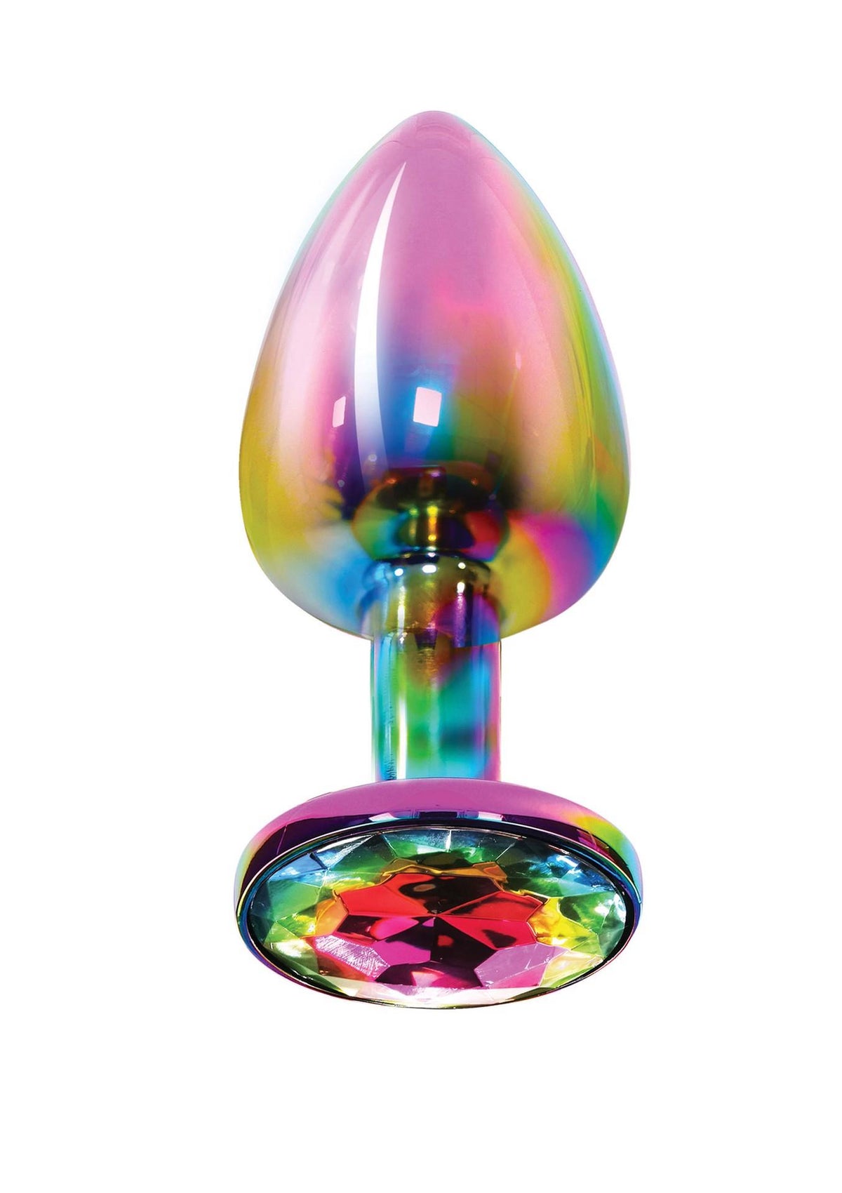 4-Aluminiowy korek analny z tęczowym klejnotem Twilight ToyJoy mały 7 cm-4
