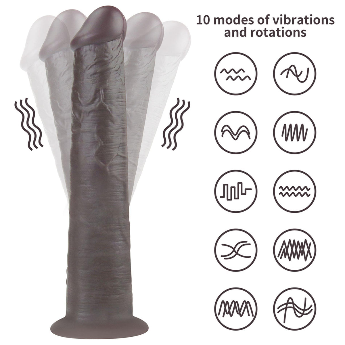 3-Dildo realistyczne Lovetoy dwuwarstwowe silikonowe 25 cm rotujące pilot-3