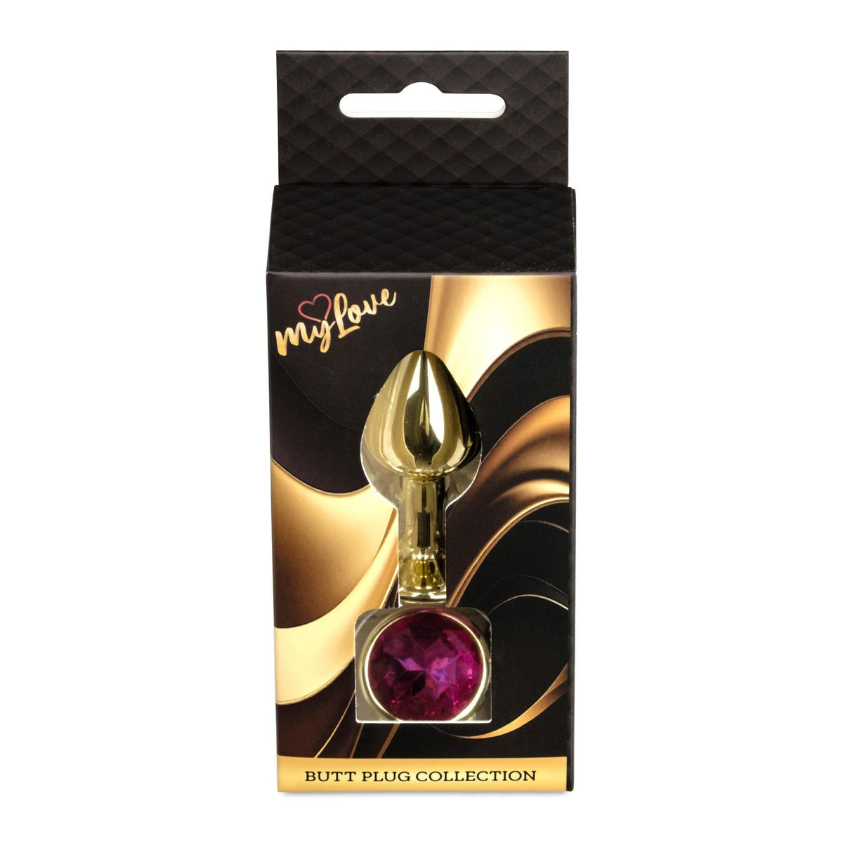 1-Stalowy korek analny z diamentem MyLove Toys różowy 7 cm-1