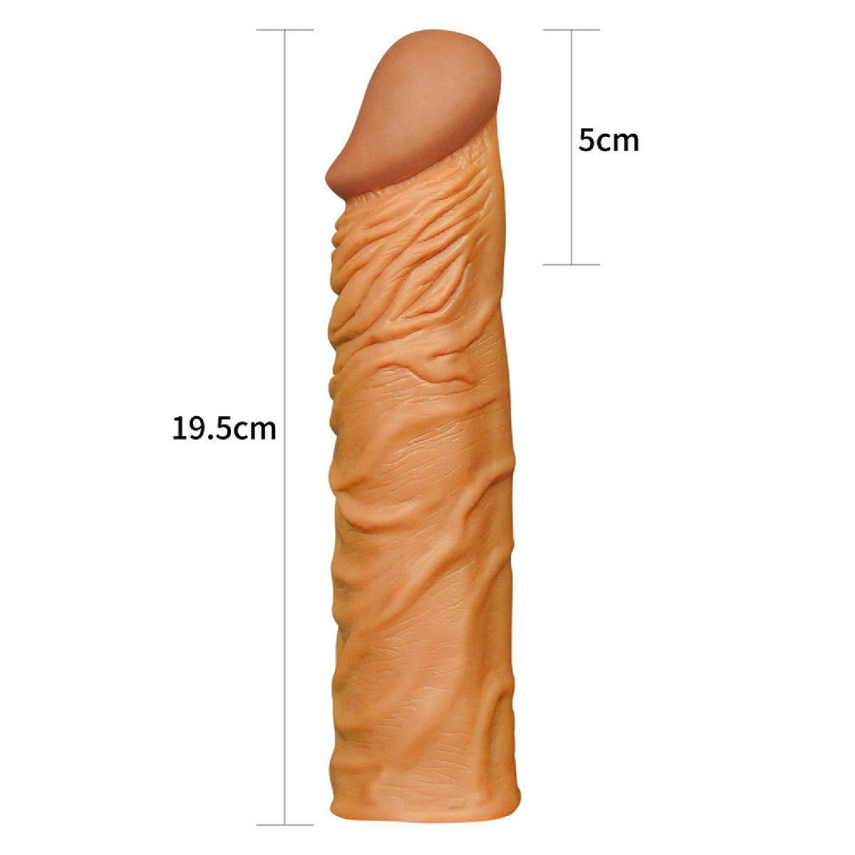 5-Add 2"" Pleasure X Tender Penis Sleeve Brown-5