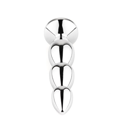 3-Długi metalowy korek analny z różowym kryształem HeavyFun 13,5 cm-3