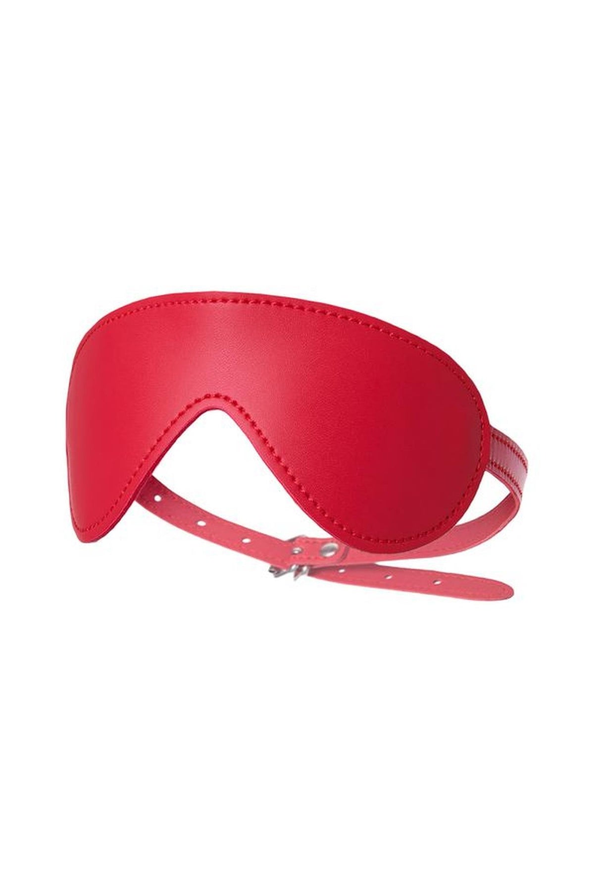 6-Maska BDSM Anonymo ze skóry PU czerwona 65 cm-6