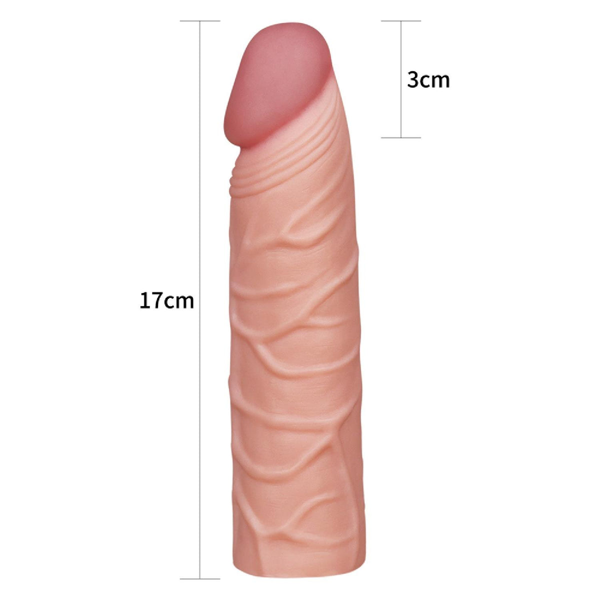 4-Add 1"" Pleasure X Tender Penis Sleeve Flesh-4