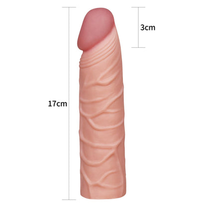 4-Add 1"" Pleasure X Tender Penis Sleeve Flesh-4