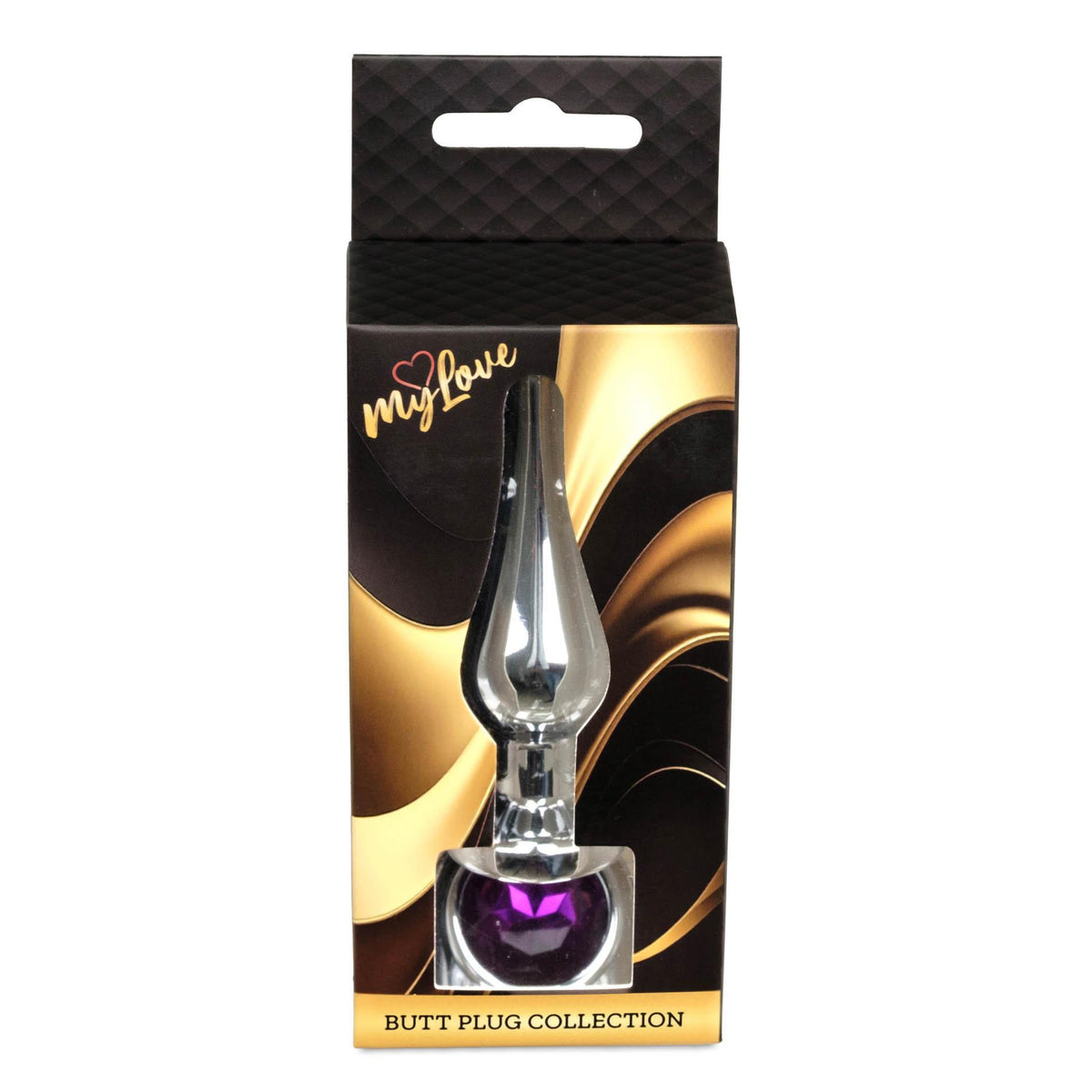 1-Stalowy korek analny z diamentem MyLove Toys fioletowy 9,5 cm-1
