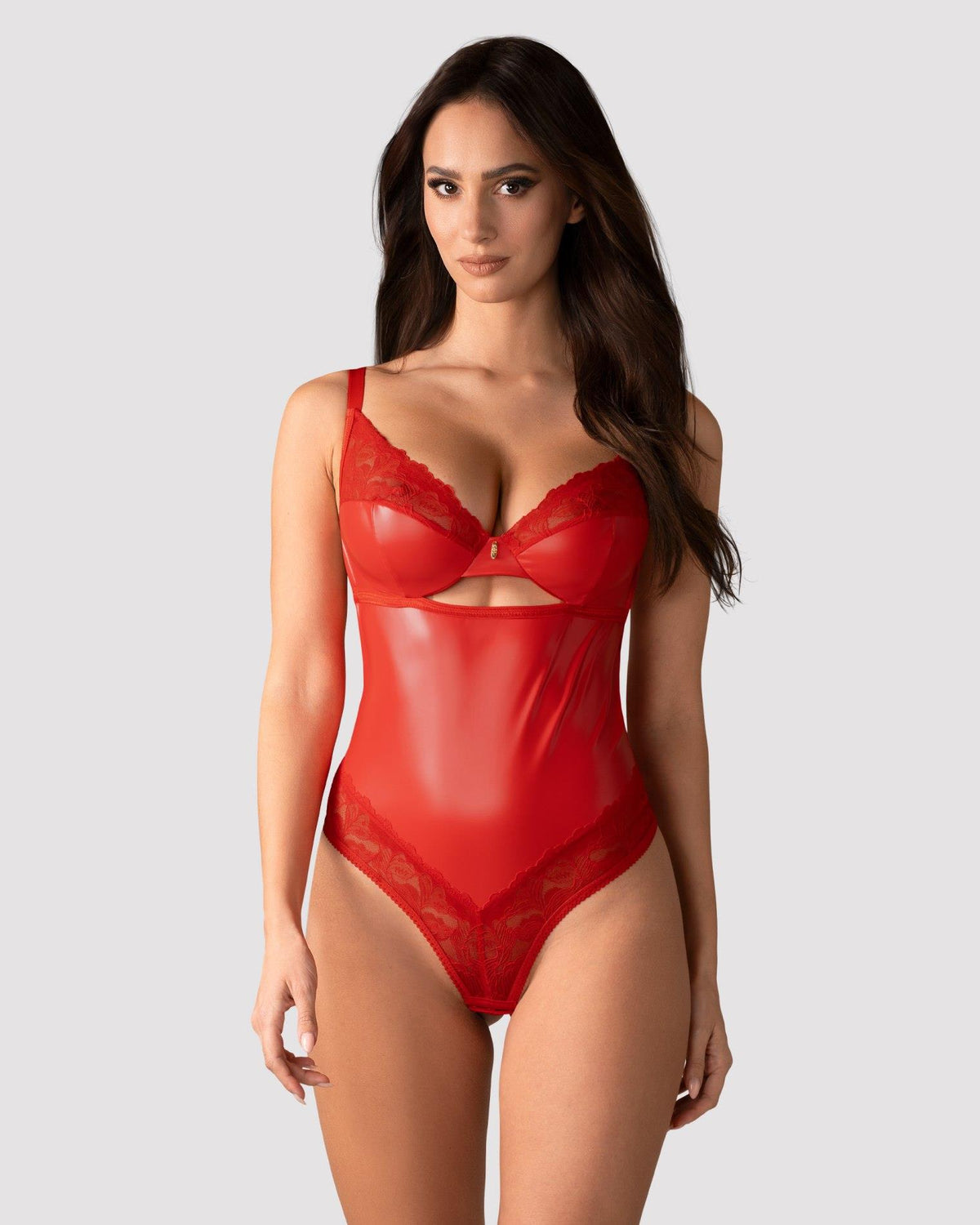 2-Body koronkowe Aliosa Obsessive czerwone 2XL/3XL-2